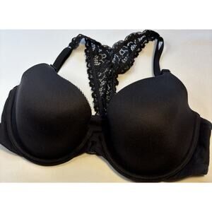 Victoria's Secret Body By Victoria Black Lace Lined Underwire Racerback Demi 34D